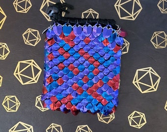 Dragon Scale Dice Bag | DND Dice Bag | 4×5.5 Red, Blue, Purple
