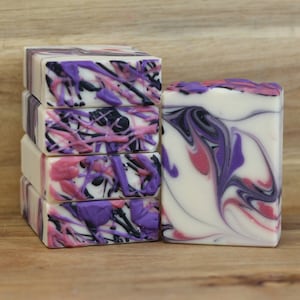 Handmade Coconut Milk & Shea Butter Soap | Moisturizing and Gentle for All Skin Types | Raspberry Cream Scent