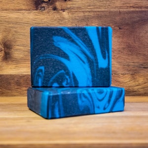 Handmade Coconut Milk & Shea Butter Soap | Moisturizing and Gentle for All Skin Types | Charcoal and Moon Shine  | Blueberry Scent