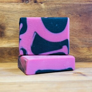 Handmade Coconut Milk & Shea Butter Soap | Moisturizing and Gentle for All Skin Types | Charcoal and Moon Shine  | Raspberry Cream Scent