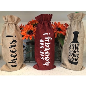 Burlap Wine Bags