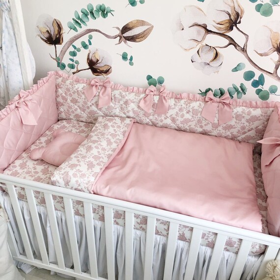 blush crib set