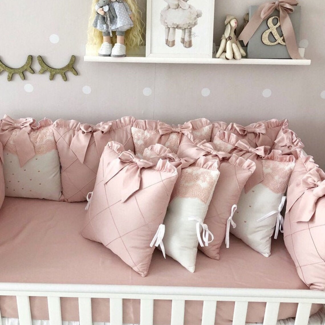 Bumper pillow crib bumper crib bumpers bumper pads Etsy