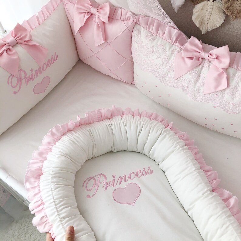 Baby Bumper Set for Girl. Crib Bumber Pads With Crib Sheet. Etsy