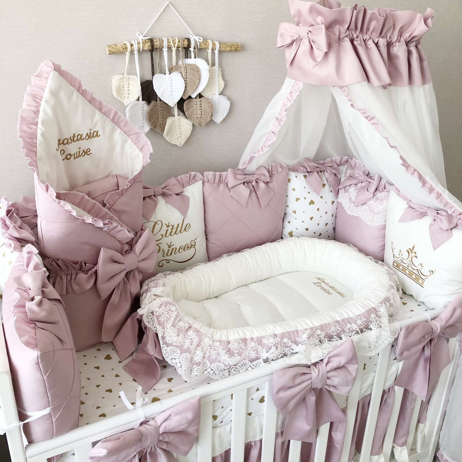 Baby girl crib bedding set luxury crib bedding Baby Nest Crib Etsy
