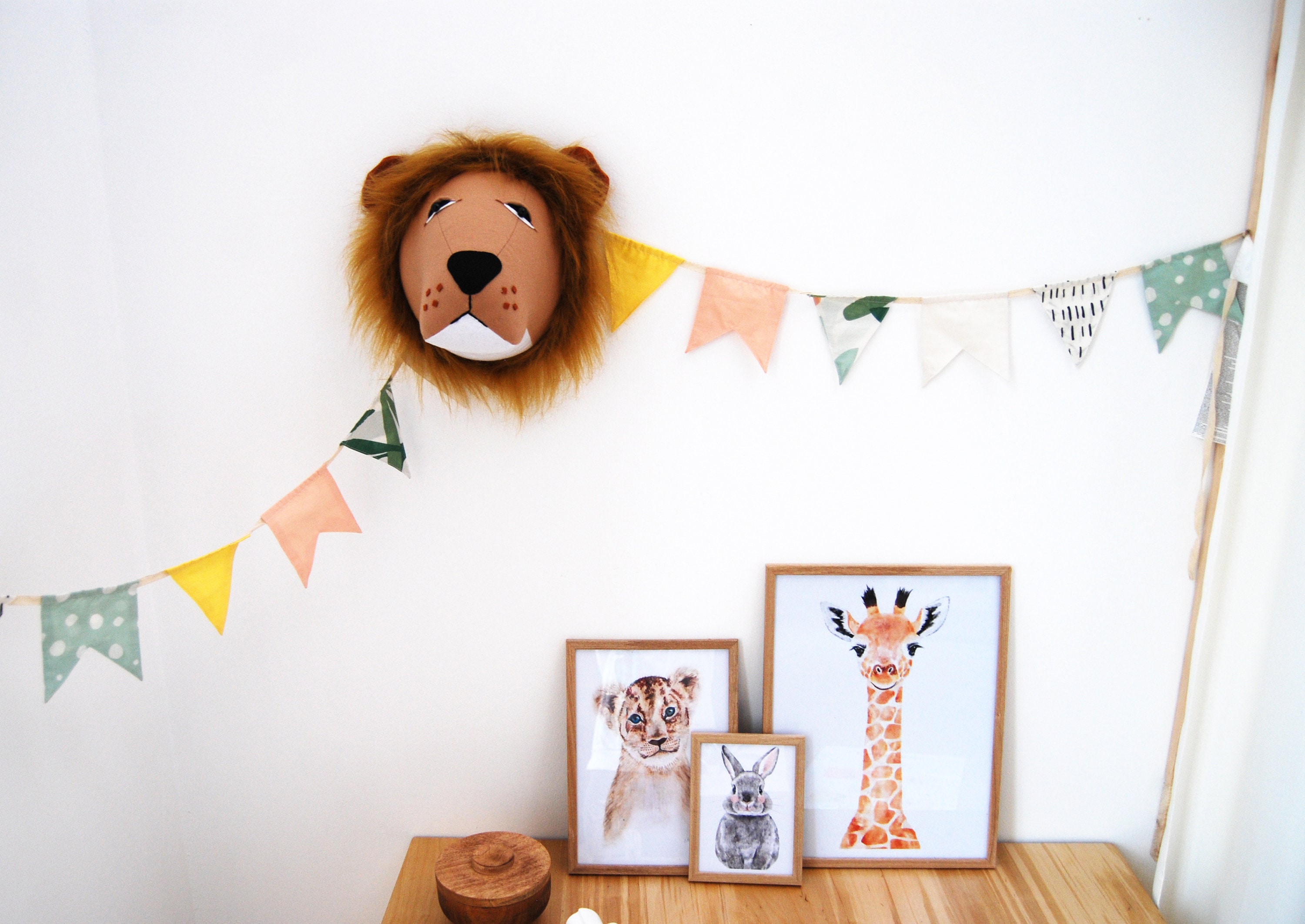 Lion head animal head wall decor nursery animal head faux Etsy