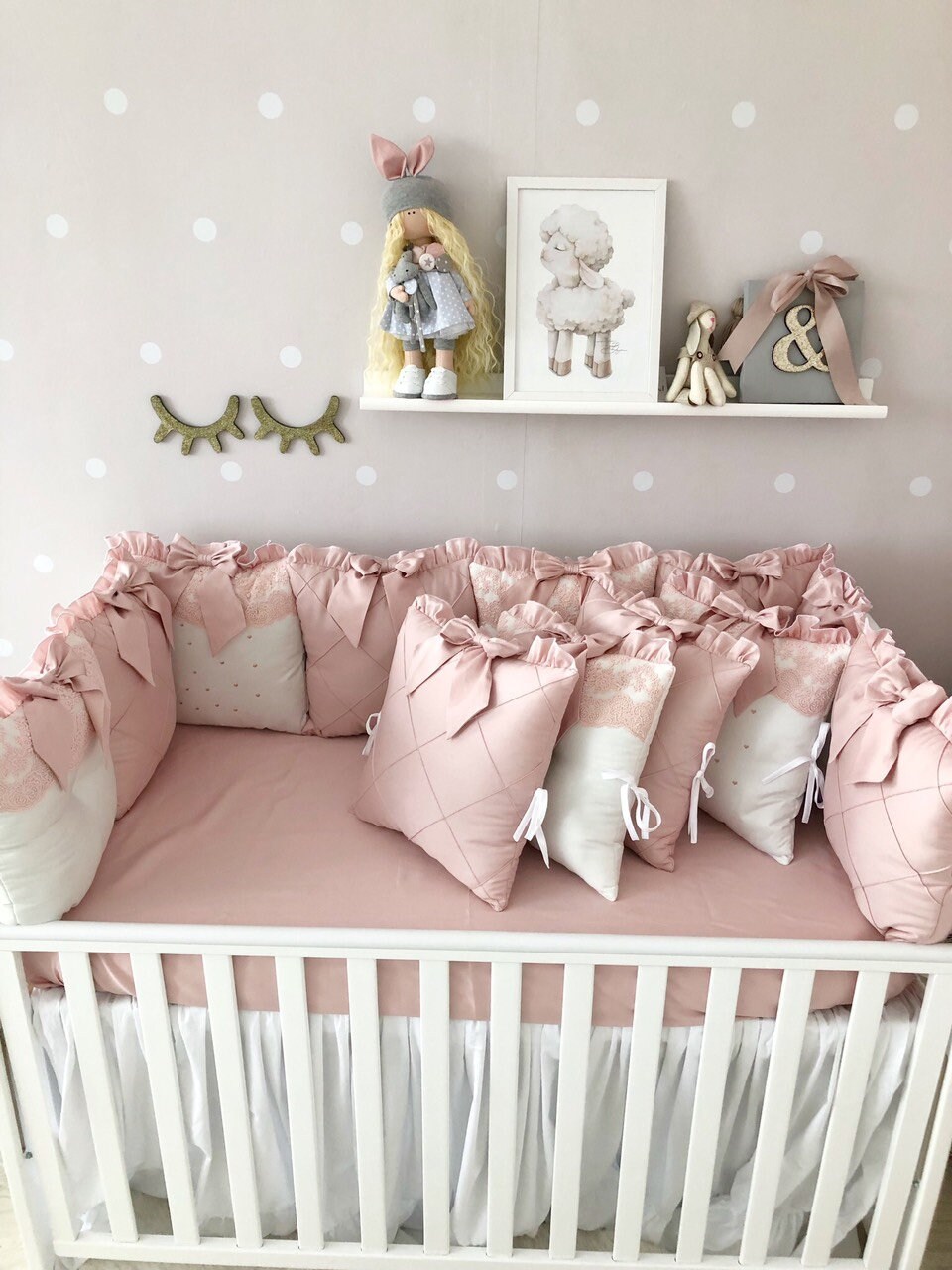 Baby Bumper and Crib Set. Crib Bumber Pads With Crib Sheet. Etsy