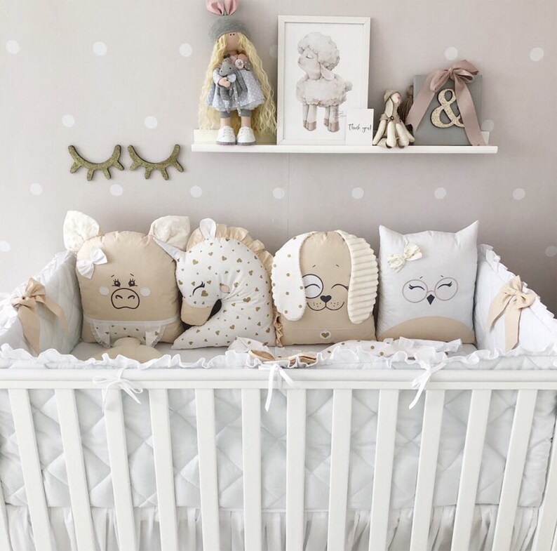 Crib Bedding Set for Boy. Pillow Bumper Crib Bumper Pads Etsy