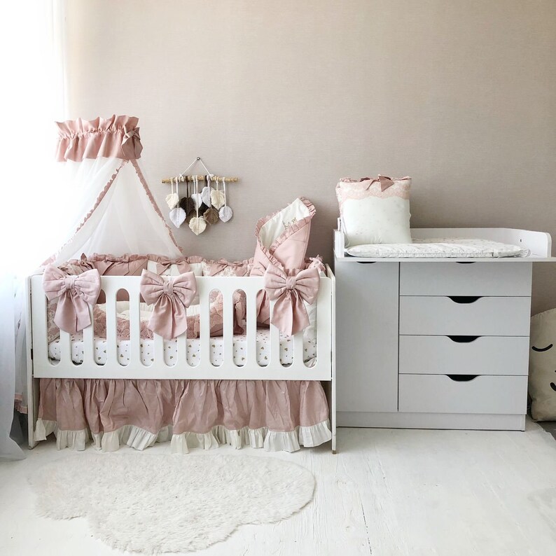 Baby Girl Crib Bedding Set Luxury Crib Bedding Baby Cocoon Etsy UK