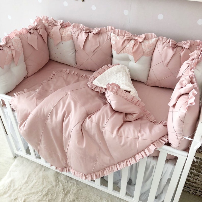 Baby Bumper and Crib Set. Crib Bumber Pads With Crib Sheet. Etsy