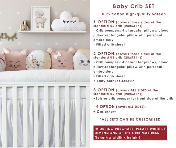 Crib Bumper Pads Crib Bedding Set For Baby Girl Baby Crib Etsy
