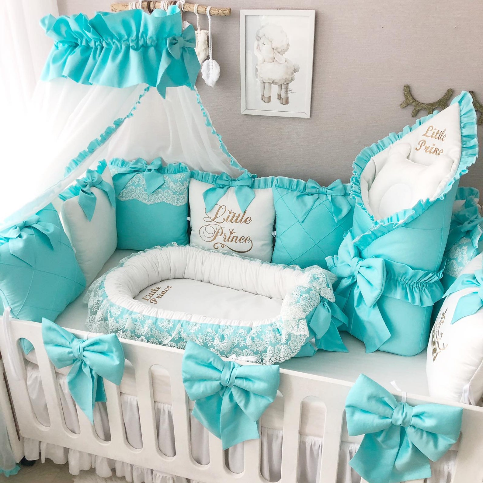 Baby girl crib bedding set luxury crib bedding Baby Nest Crib Etsy