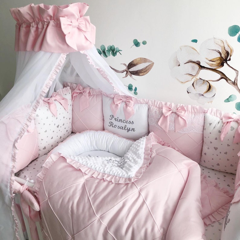 Baby girl crib bedding set luxury crib bedding Baby Nest Crib Etsy