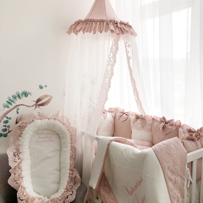 Baby girl crib bedding set with bumper Personalized Crib Etsy