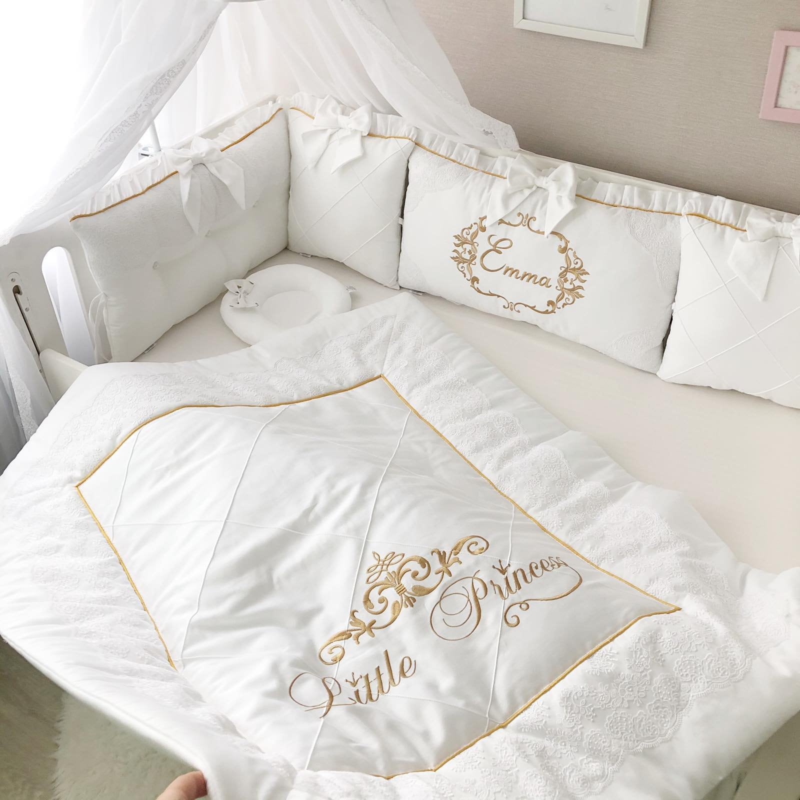 Baby Girl Crib Bedding Set Luxury Crib Bedding Baby Nest Crib Etsy