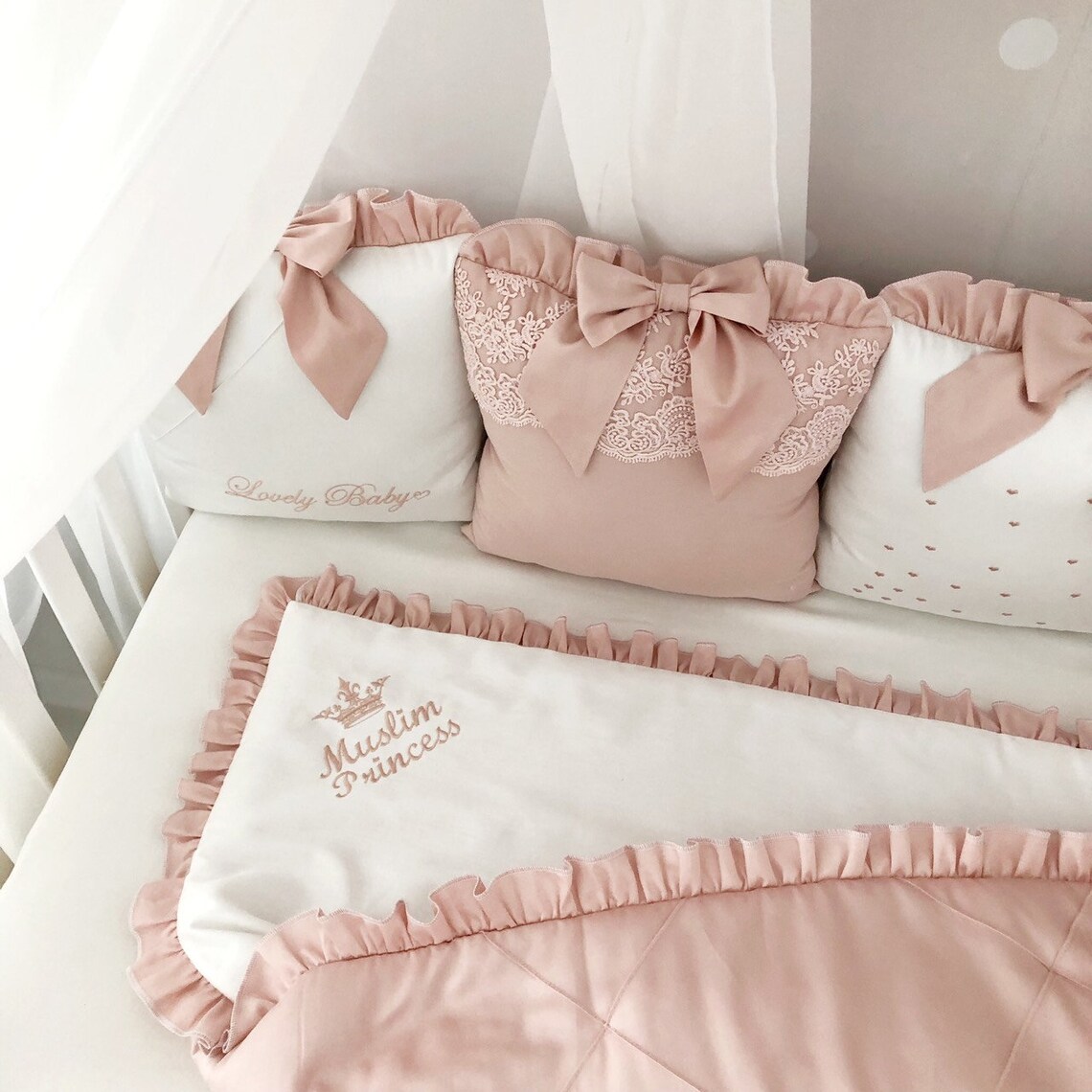 Baby Bumper and Crib Set. Crib Bumber Pads With Crib Sheet. Etsy