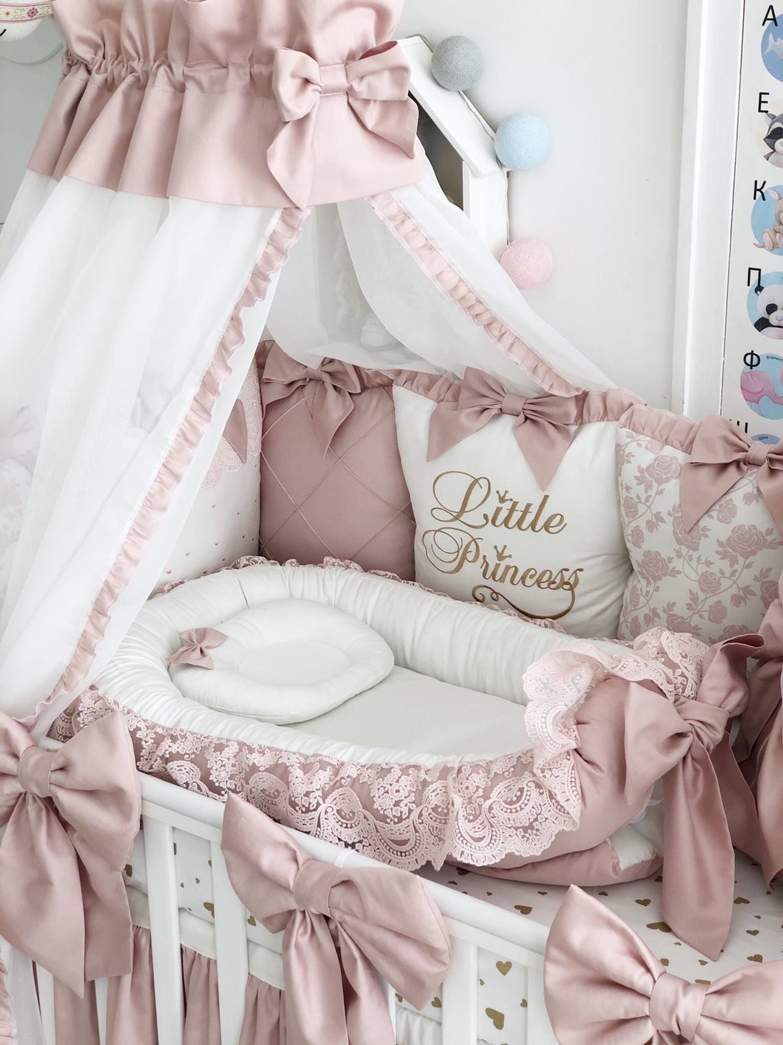 Baby girl crib bedding set luxury crib bedding Baby Nest Crib Etsy