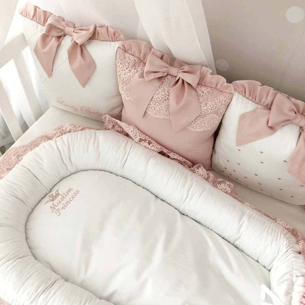Mini crib bedding set for girl Crib Set For Girl Baby Girl Etsy