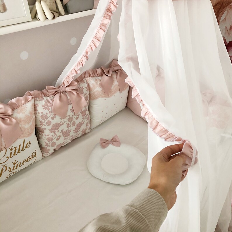 Bed Canopy With Lace Nursery Canopy Baldachin Canopy Tent Etsy