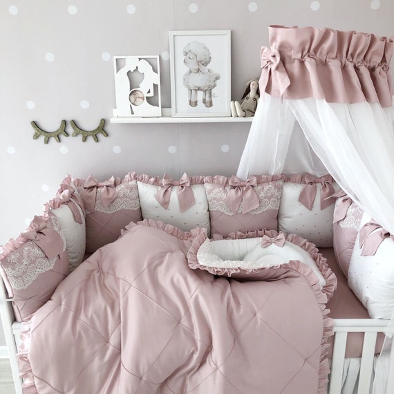 Lit De Bebe Fille Ensemble De Literie De Luxe Lit Bebe Nid Etsy France