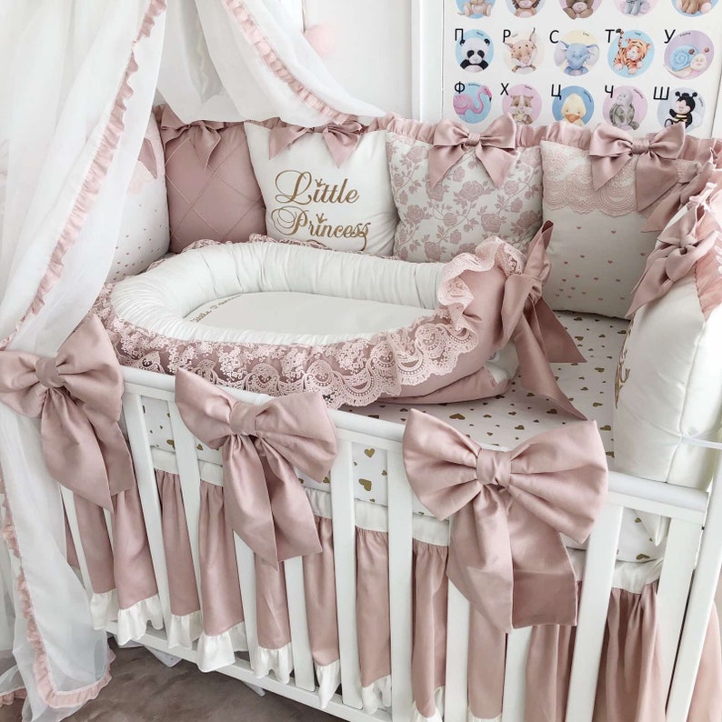 Baby meisje wieg beddengoed set luxe wieg beddengoed Baby Nest Etsy