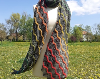 Lacy Rainbow Wrap Knitting Pattern (PDF Pattern)