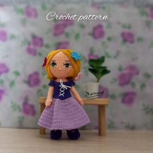 Crochet Rapunzel pattern doll, PDF in English- amigurumi pattern #D4722