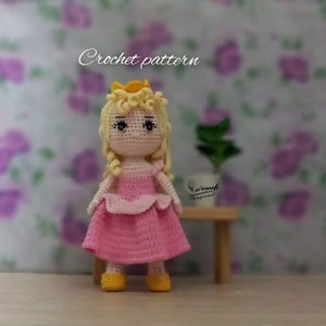 Crochet Aurora pattern doll, PDF in English- amigurumi pattern #D4422