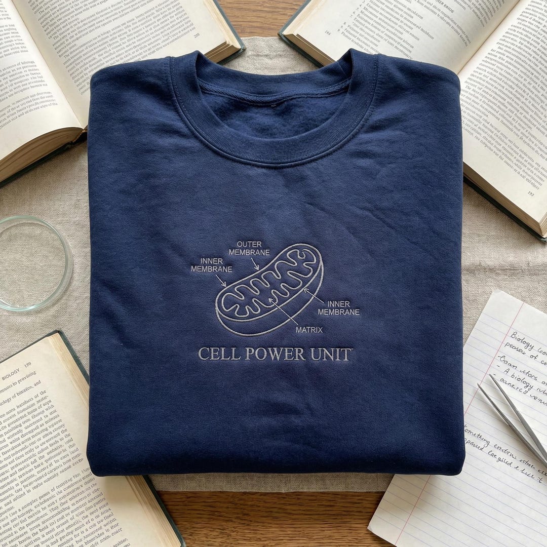 Embroidered Cell Power Unit Sweatshirt, Mitochondria Diagram Biology ...