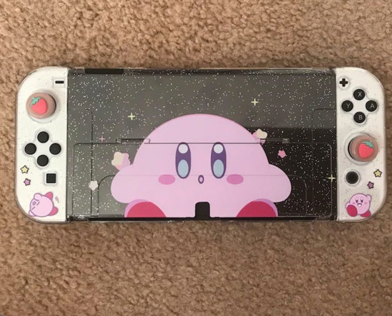 Coque Nintendo Switch Oled Switch Coque Transparente Paillettes Joy-con  Kirby Fraise Pêche -  France