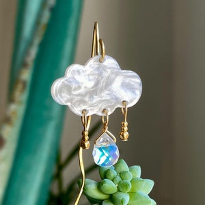 Small Rain Cloud Plant Stake. House Plant Decor. Wire Plant Stake. Plant Decorations. Home Decor. Cute Home Decoration.Plant Lover Gift Idea