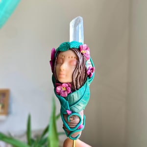 Bréa Garden Goddess. Polymer Clay House Plant Decor. Wire Plant Stake. Plant Decorations. Home Decor. Cute Home Decoration. Plant Lovers