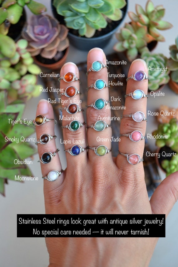 Stainless steel crystal rings discount