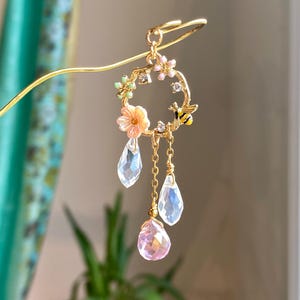 MINI Floral Suncatcher Plant Stake. House Plant Decor. Wire Plant Stake. Plant Pot Decorations. Planter Decor. Cute Home Decoration.