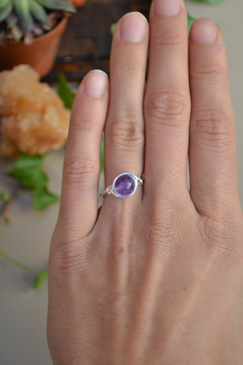 Large Gemstone Bead Ring. FREE Shipping. Wire Wrapped Bead Etsy Canada