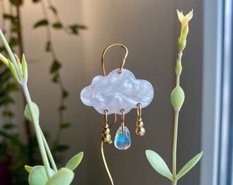 Estaca de planta de nube de lluvia. Decoración de plantas de la casa. Estaca de planta de alambre. Decoraciones vegetales. Decoración del hogar. Bonita decoración del hogar. Idea de regalo para los amantes de las plantas.