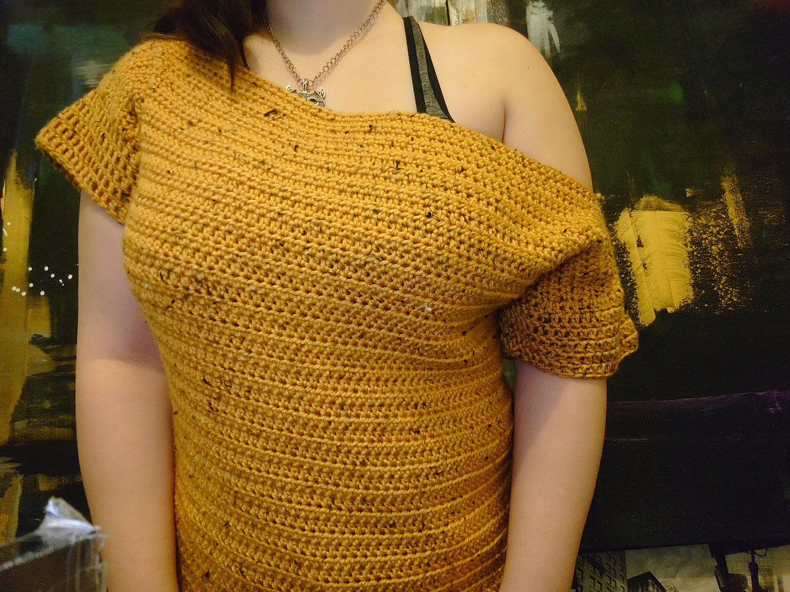Off the shoulder crochet jumper | Etsy