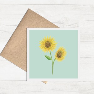 Watercolor Australian Flora Greeting Card/ Sunflower Blank
