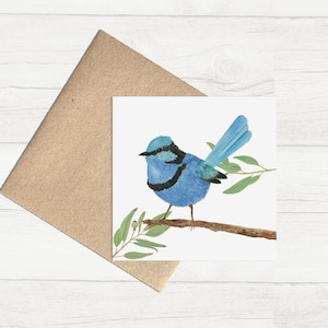 Watercolour Australian Fauna Greeting Card/ Fairy Wren