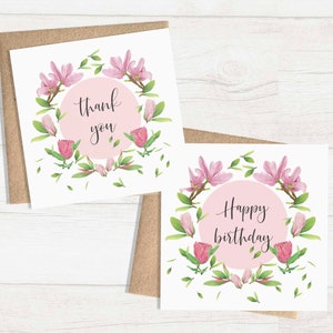 Watercolour Floral Greeting Card/ Watercolor Floral Card / Floral Wreath Card