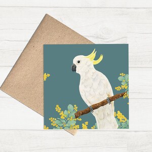Watercolour Australian Fauna Greeting Card/ Cockatoo