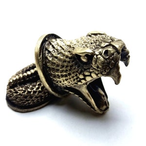 Set &quot; SNAKE &quot; unique solid bronze finger guard bolster & pommel for custom knife making