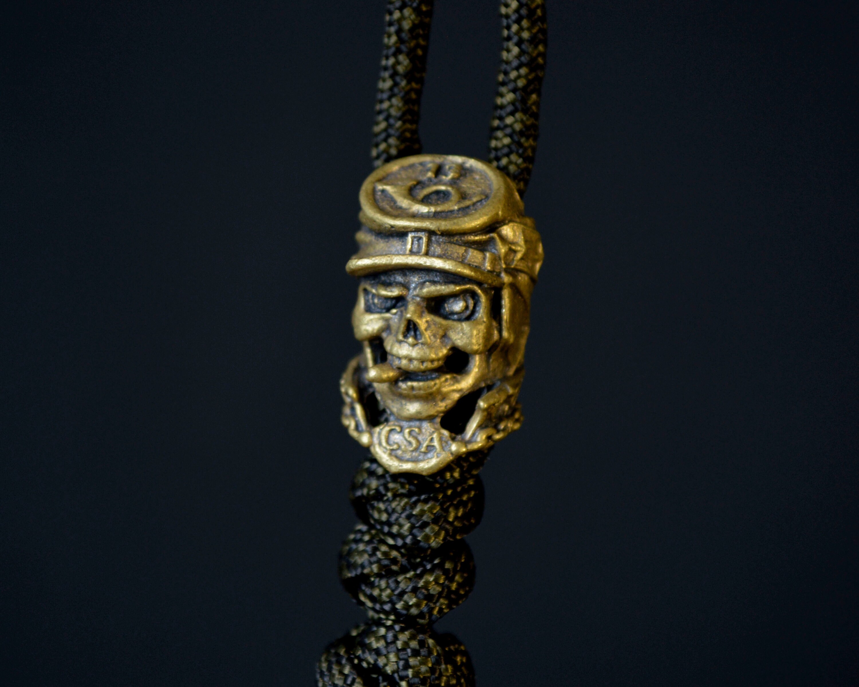 Perle Couteau Crâne En Cuivre Blanc – Pour Porte-clés, Bracelet Paracorde, Pendentif