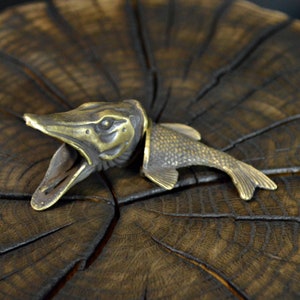 Set &quot; PIKE WITH TAIL &quot; unique solid bronze finger guard bolster & pommel for custom knife making