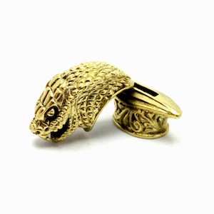 Set &quot; Snake2 &quot; unique solid bronze finger guard bolster & pommel for custom knife making