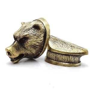 Set &quot; BEAR &quot; unique solid bronze finger guard bolster & pommel for custom knife making