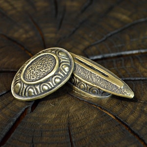 Set &quot;SHIELD&quot; unique solid bronze finger guard bolster & pommel for custom knife making