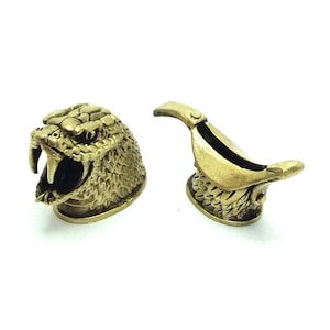 Set &quot;Basilisk&quot; unique solid bronze finger guard bolster & pommel for custom knife making