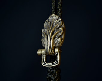 Paracord bracelet clasp buckle shackle bronze bead - Leaf