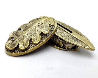 Set " OAK " unique solid bronze finger guard bolster & pommel for custom knife making